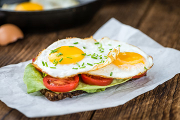 Fried Eggs on a Sandwich