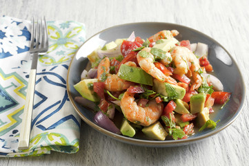 Ceviche con camarones - shrimp ceviche