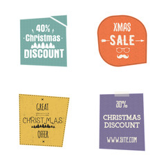 Set of Christmas, and new year sale labels, tags with a winter holiday symbols. design