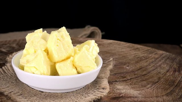 Portion of rotating Butter as not loopable 4K UHD footage
