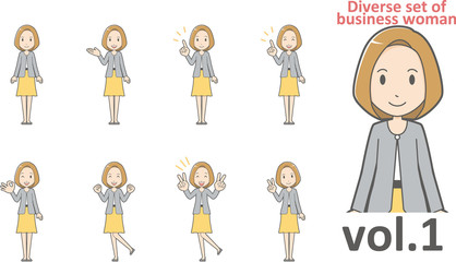 Diverse set of business woman , EPS10 vector format vol.1