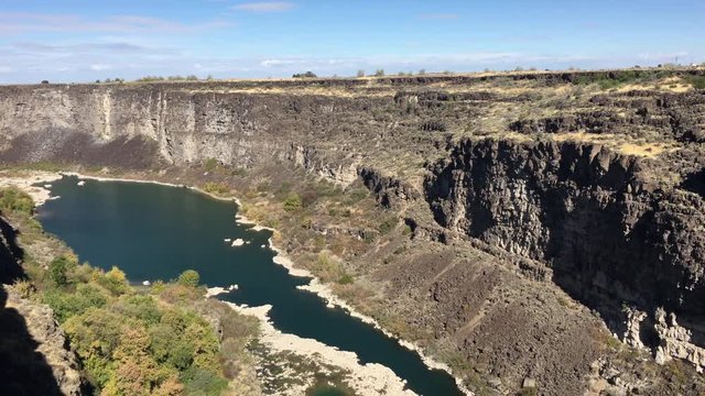 View from the Hansen Bridge towards Snake River Canyon Idaho Landscape