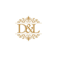 D&L Initial logo. Ornament gold