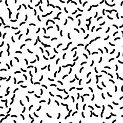 Seamless black and white abstract pattern. Memphis style. Decorative background
