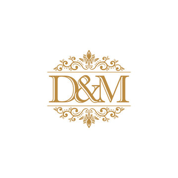 D&M Initial logo. Ornament gold