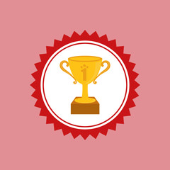 winner cup trophy icon vector illustration graphic design