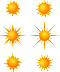 Set of glossy sun for your design