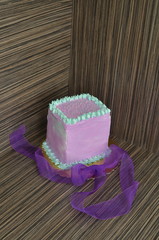 Awesome bright square shaped cake