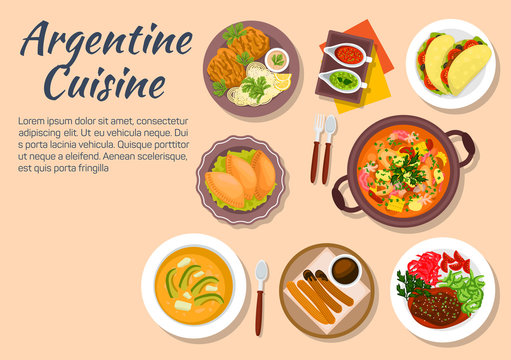 Authentic dishes of argentine cuisine