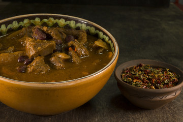 Traditional Hungarian homemade hot goulash soup
