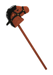 3D Rendering Hobby Horse on White