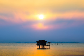 Sunset sky at the lake