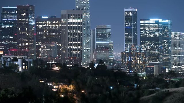 Los Angeles Skyscrapers 09 Time Lapse Night