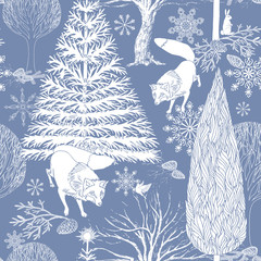 Christmas and New Year blue festive background, xmas spattern
