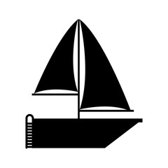 sailboat  icon over white background. transportation vehicle design. vector illustration
