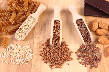 Natural ingredients and products containing magnesium and dietary fiber, healthy nutrition