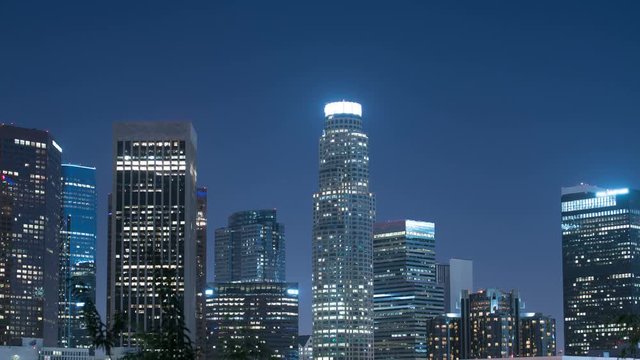 Los Angeles Skyscrapers 05 Time Lapse Night
