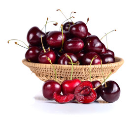 cherry berry isolated on white background cutout