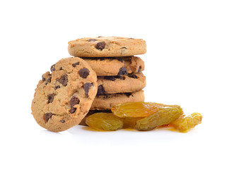 raisin cookies isolated on white
