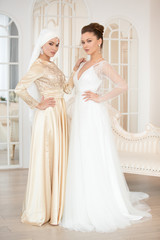 Obraz premium Portrait with two girls from different ethnicity