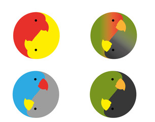 yin-yang logo lovebirds parrots