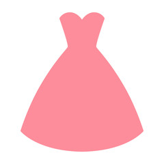 Woman pink dress silhouette. Simple and elegant woman fashion dress. Vector illustration.