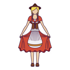 Girl with traditional cloth icon. Oktoberfest germany culture festival and celebration theme. Isolated design. Vector illustration