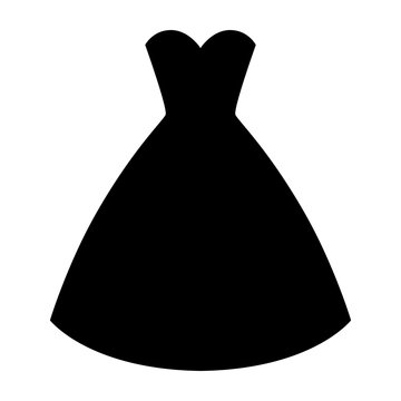 Woman wedding dress silhouette. Simple and elegant woman fashion dress. Vector illustration.