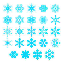 set of vectors snowflakes