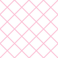 Obraz premium Pink Grid White Valentine Chess Board Diamond Background Vector Illustration.