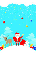 Santa Claus. Merry Christmas. Christmas greetings. Vector illustration