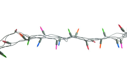 Christmas lights isolated on white background