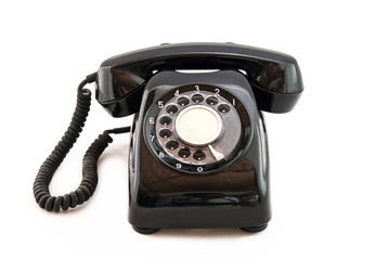 Black Telephone Vintage with a white background