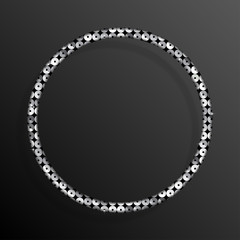 Frame Silver Sequins Circle. Glitter, sparkle.
