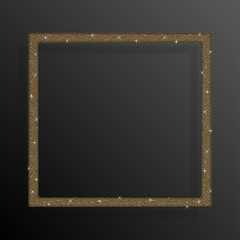 Frame Gold Sequins Square. Glitter, sparkle.