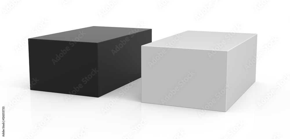 Wall mural two blank template boxes