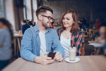 loving couple in a cafe