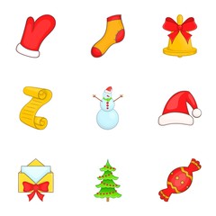 Holiday icons set. Cartoon illustration of 9 holiday vector icons for web