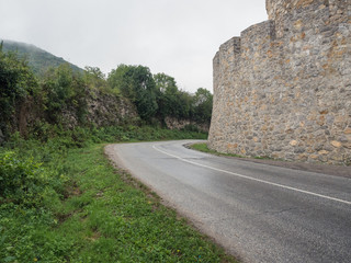 Road near the old castle wall