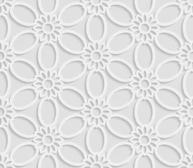 Foto op Canvas Seamless 3D white pattern, floral pattern, indian ornament, persian motif,  vector. Endless texture can be used for wallpaper, pattern fills, web page  background,  surface textures. © afefelov68