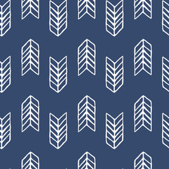 Blue and white vector seamless pattern. Scrapbook design elements. Abstract hand drawn fabric texture. Simple wrapping. Summer ornament backdrop.