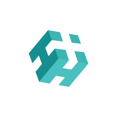 Obraz premium Cube Box h,cross Logo