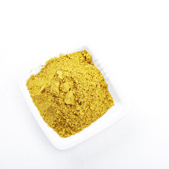Dish with khmeli suneli spice mixture above view