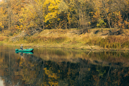 autumn landscape on the river autumn morning. Belarus © makam1969