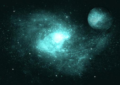 Stars, dust and gas nebula in a far galaxy © Zhanna Ocheret
