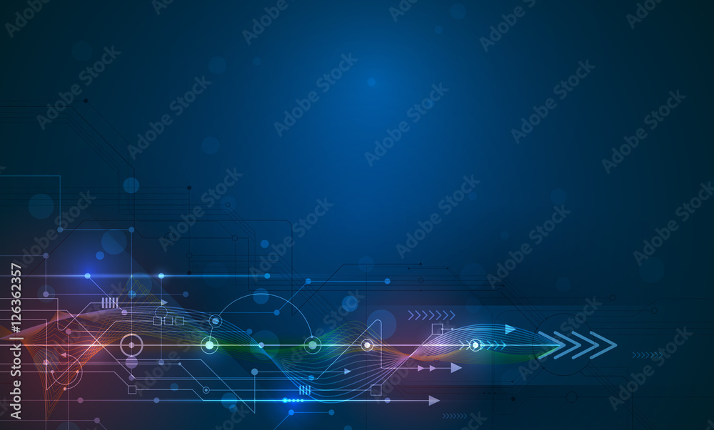Fototapete vector abstract futuristic circuit board and mesh line, illustration high computer and communication