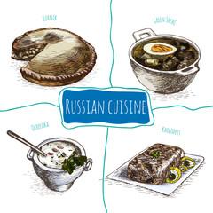 Menu of Russia colorful illustration. © messer16