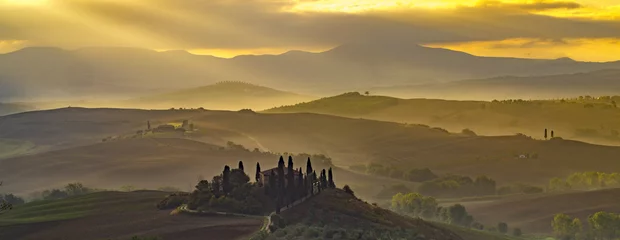 Fotobehang Toscane the famous Tuscan landscape at sunrise  © Mike Mareen