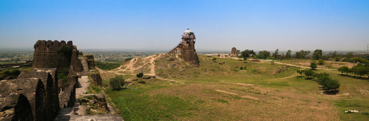 Panorama of Rohtas fortress in Punjab, Pakistan