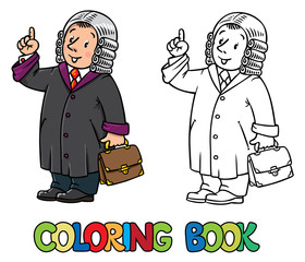 Coloring book of funny judge